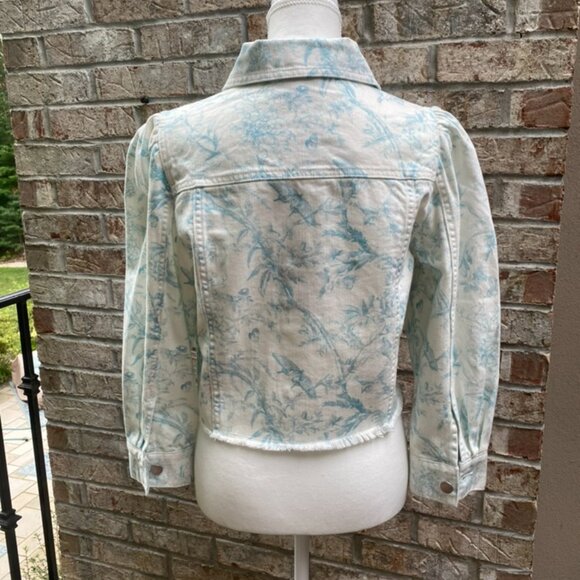 Elie Tahari Whimsical Print Jean Jacket Sz M - Picture 4 of 10
